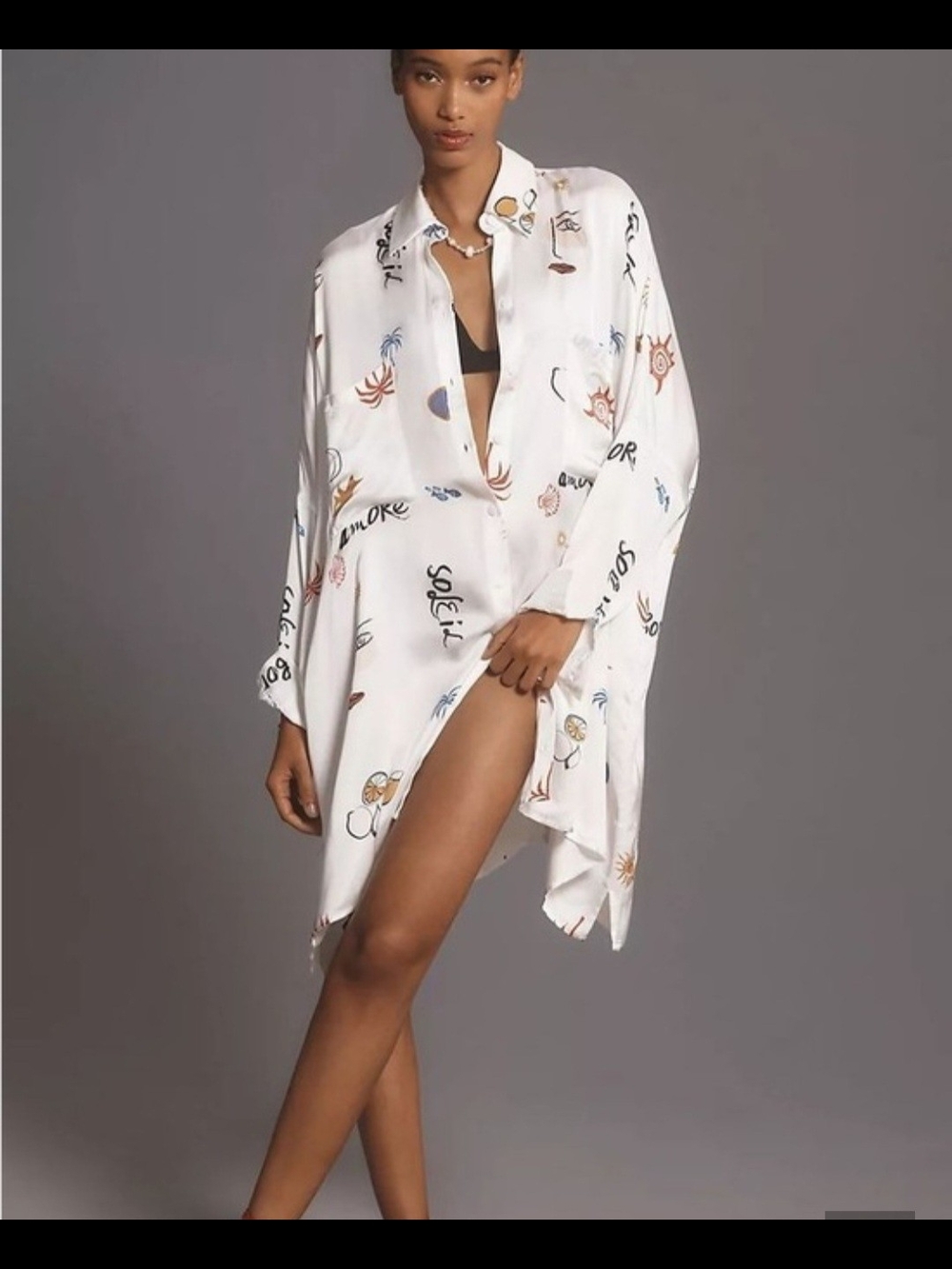 Corey Lynn Calter Design. Printed Oversized Dress Or Swim Cover-Up Shirt